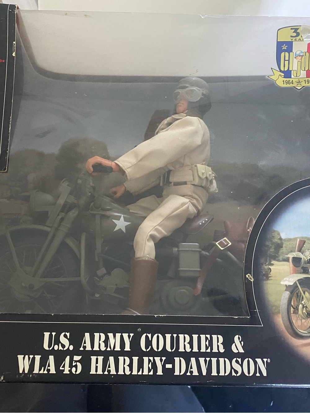 Harley-Davidson Olive Green Military Motorcycle Figure with Tan Uniform